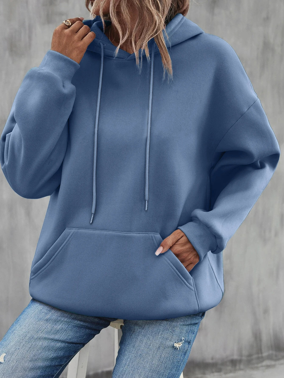 Solid Color Casual Hoodie For Female Pocket Creative Hoody All-Match Street Clothes Womens Fleece Unisex Pullovers - Matrix Studios