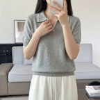 WinvyNee Women's Spring Summer Casual T-Shirt 100% Cotton Polo Neck Trim Short Sleeve Soft Lightweight Cool Daily Top ZA1002026 - Matrix-studios.com