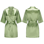 Women's Pure Short Silky Robes Bridesmaid Bride Party Satin Robes Sleepwear