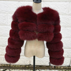QUEENTINA Real Fox Fur Coat 30cm Women'S New Fashion Winter Leather And Skin White Clothing Natural New In Coats & Jackets - Matrix Studios