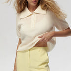 Tornova Knitted Short Sleeve T shirt Women's Polo Fashion Hollow Thin Sweater Top 2025 Summer New Casual Female Solid Knitwear - Matrix-studios.com