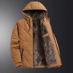 Winter Men's Fleece Warm Down Parkas Fashion Men Cotton Thick Padded Coats Men Thermal Windbreaker Hooded Overcoats Clothing - Matrix Studios
