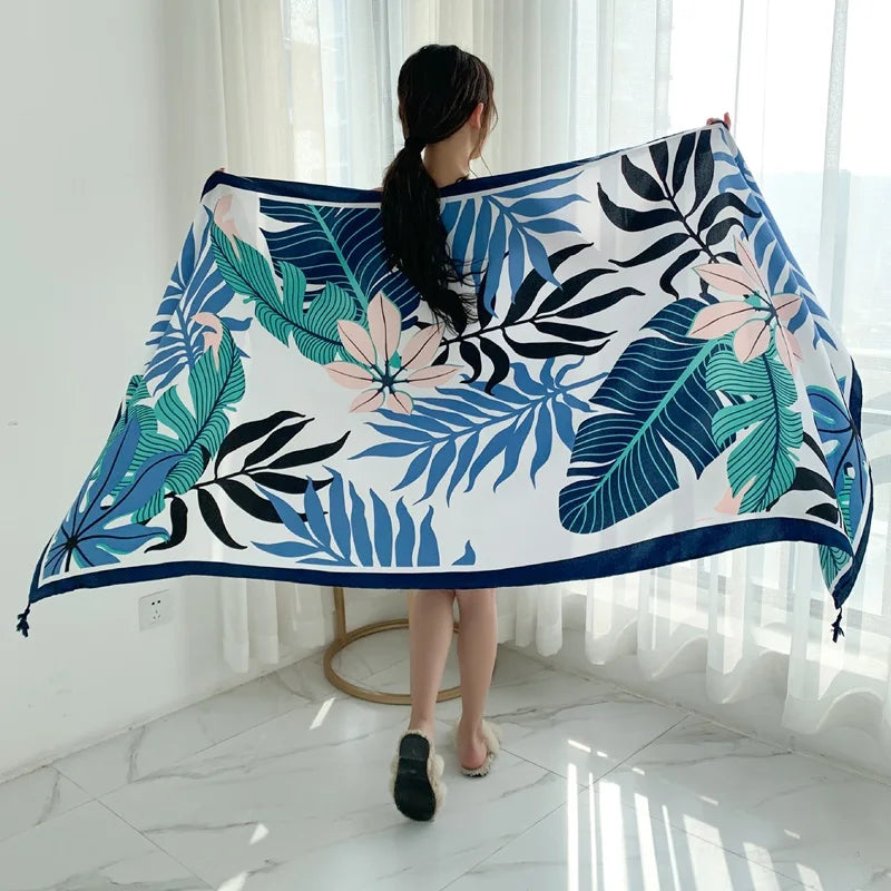 90x185cm  Printing Process Twill Summer Suncare Beach Dress Bikini Sarong Wrap Scarf Women Brazilian Swimsuit Bathing Cover-ups - Matrix Studios