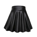 High Waist Elastic Mini Short Skirt Women Faux Leather Skirts - Matrix-studios.com