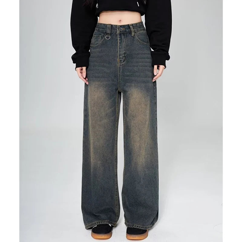 Summer Men Baggy Jeans Unisex Vintage American Style Straight Wide Leg Denim Pants Fashion Brand Hot Sale Casual Trousers - Matrix Studios