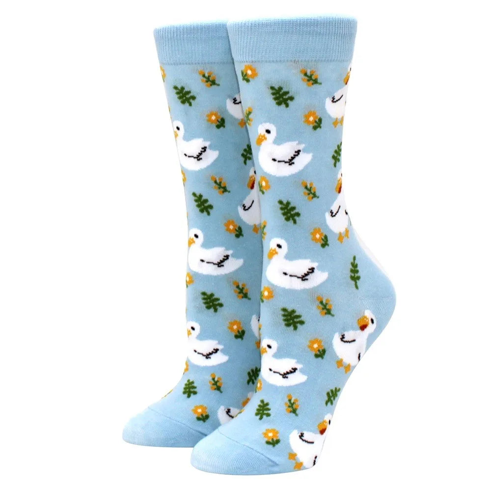Novelty Woman Socks Harajuku Cotton Funny Happy Cartoon Cat Dog Pattern Unisex Socks Men Novelty Kawaii Socks - Matrix Studios
