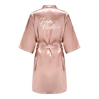 Rose Gold Satin Team Bride Bridesmaid Robe Wedding Bathrobe Gown Women Dressing Sleepwear Mother Maid of Honor Kimono - Matrix-studios.com