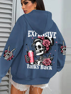 Expensive Talks Back Funny Printing Womens Hoodie Loose Multicolor Pullovers Fleece Autumn Sportswear Casual Pocket Hoody - Matrix Studios