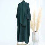 Luxury 2 Piece Muslim Outift Sets for Women Ramadan Dubai Hijab Abaya Dress Islamic Party Kaftan Robe Elegant Turkey Gown 2025 - Matrix-studios.com