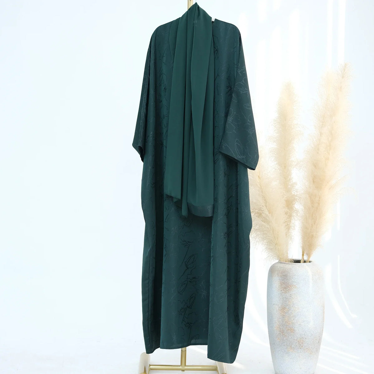 Luxury 2 Piece Muslim Outift Sets for Women Ramadan Dubai Hijab Abaya Dress Islamic Party Kaftan Robe Elegant Turkey Gown 2025 - Matrix-studios.com