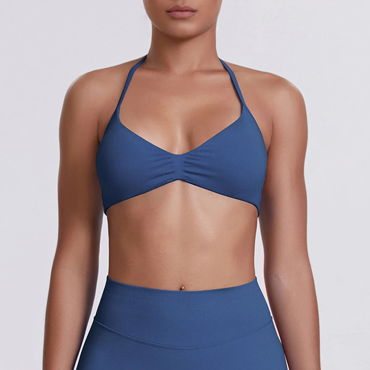 Sexy Neck Strap Bra for Woman Summer Breathable Backless Yoga Bra Women Fitness Solid Color Yoga Sports Bra Workout Top - Matrix-studios.com