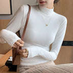 2025 New Knitted Half-turtleneck Pullovers Women Bottom Shirts Sweater Jumper Elegant Korean Fashion Long-sleeved Tops Knitwear - Matrix Studios