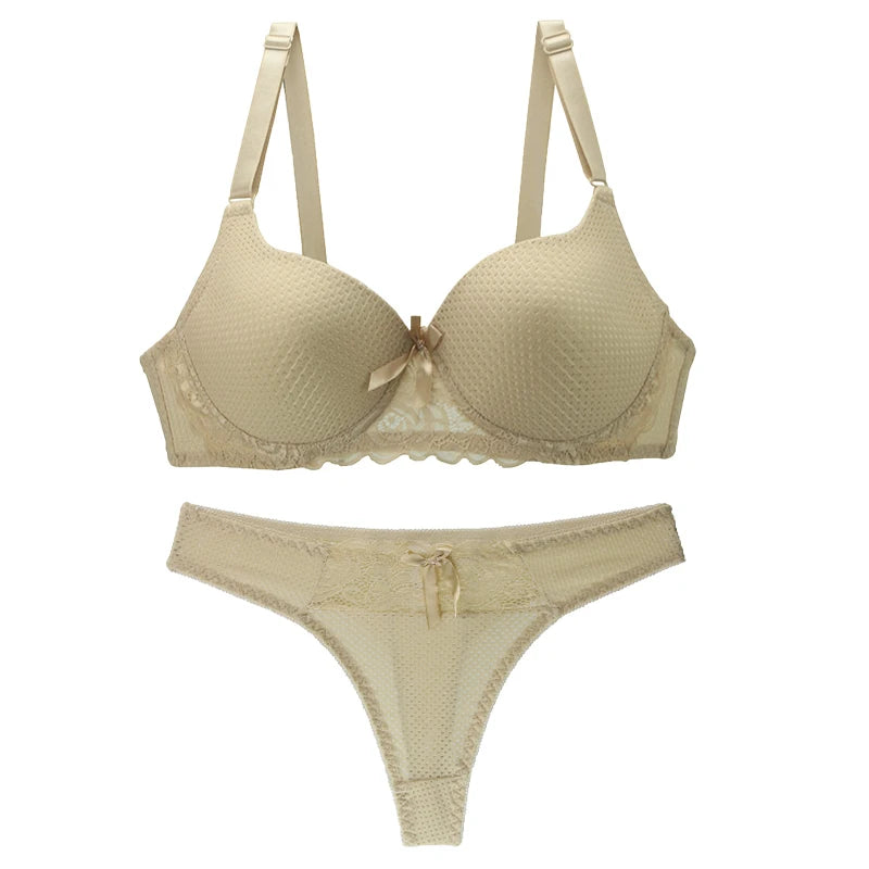 2025 New Sexy Bra Set Sexy Thong BCDE Push Up Women's Underwear Panties Blue Red Pink Beige White Black Lingerie - Matrix-studios.com