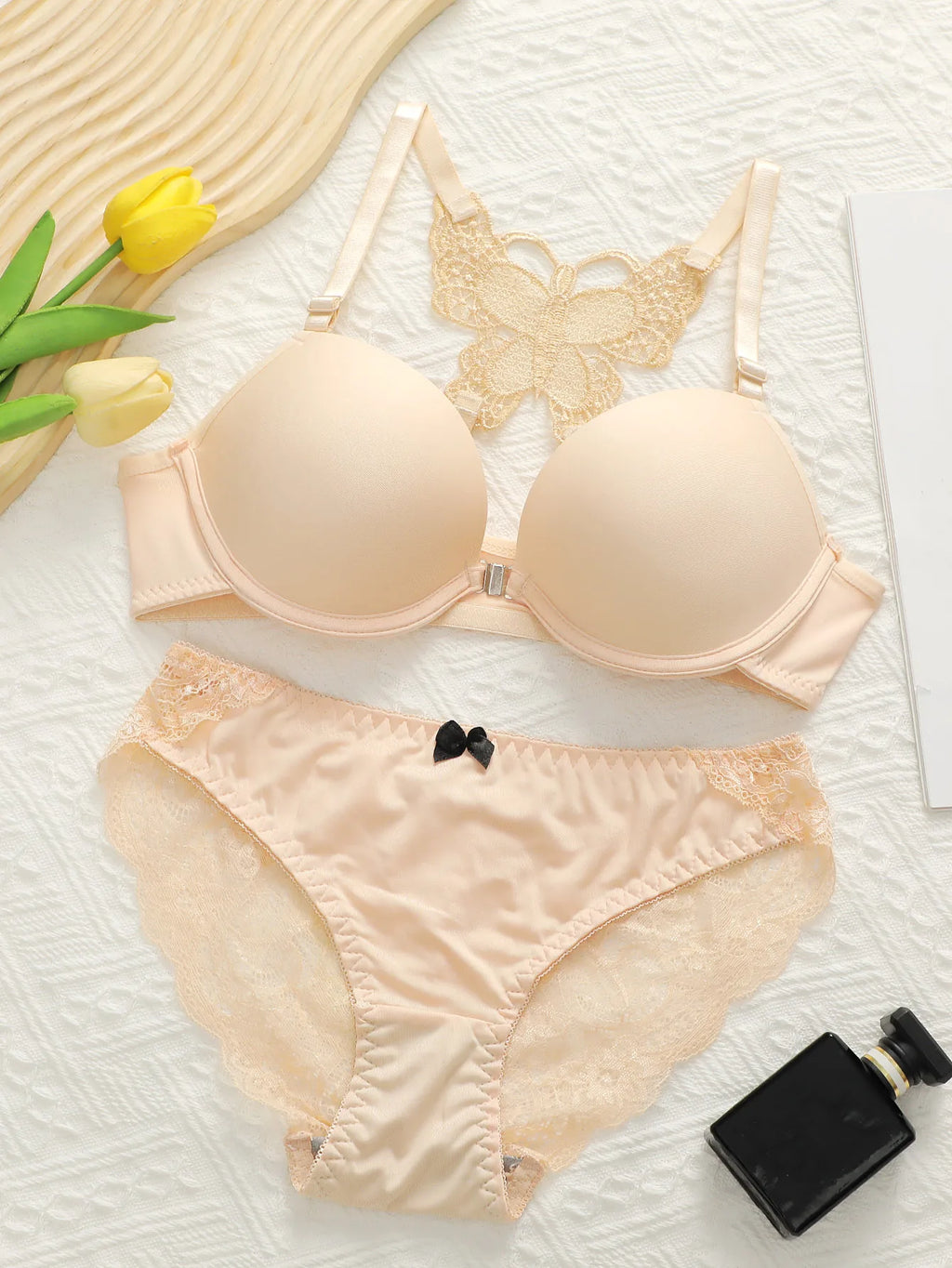 Hot selling 2-piece set of sexy red front button braissere beautiful back butterfly fashion bra push up women's set A2120 - Matrix-studios.com