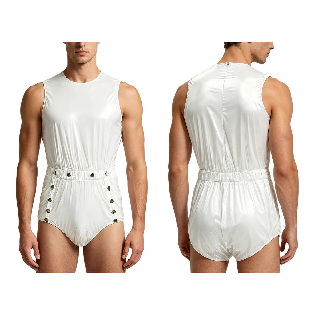 Men Women Waterproof Glossy Bodysuit Leak-proof Washable Diaper Cover Elderly Bedridden Special Needs Adaptive Jumpsuit Swimwear - Matrix Studios