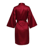 Wedding Party Team Bride Robe With Black Letters Kimono Satin Pajamas Bridesmaid Bathrobe SP2000 - Matrix-studios.com