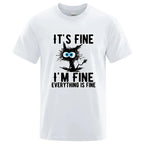 Men's High Quality T-shirt Cotton Blend Funny Cool Cat Printed T-shirt Casual Men Short Sleeve T-shirt for Men T-Shirt Male Top - Matrix Studios