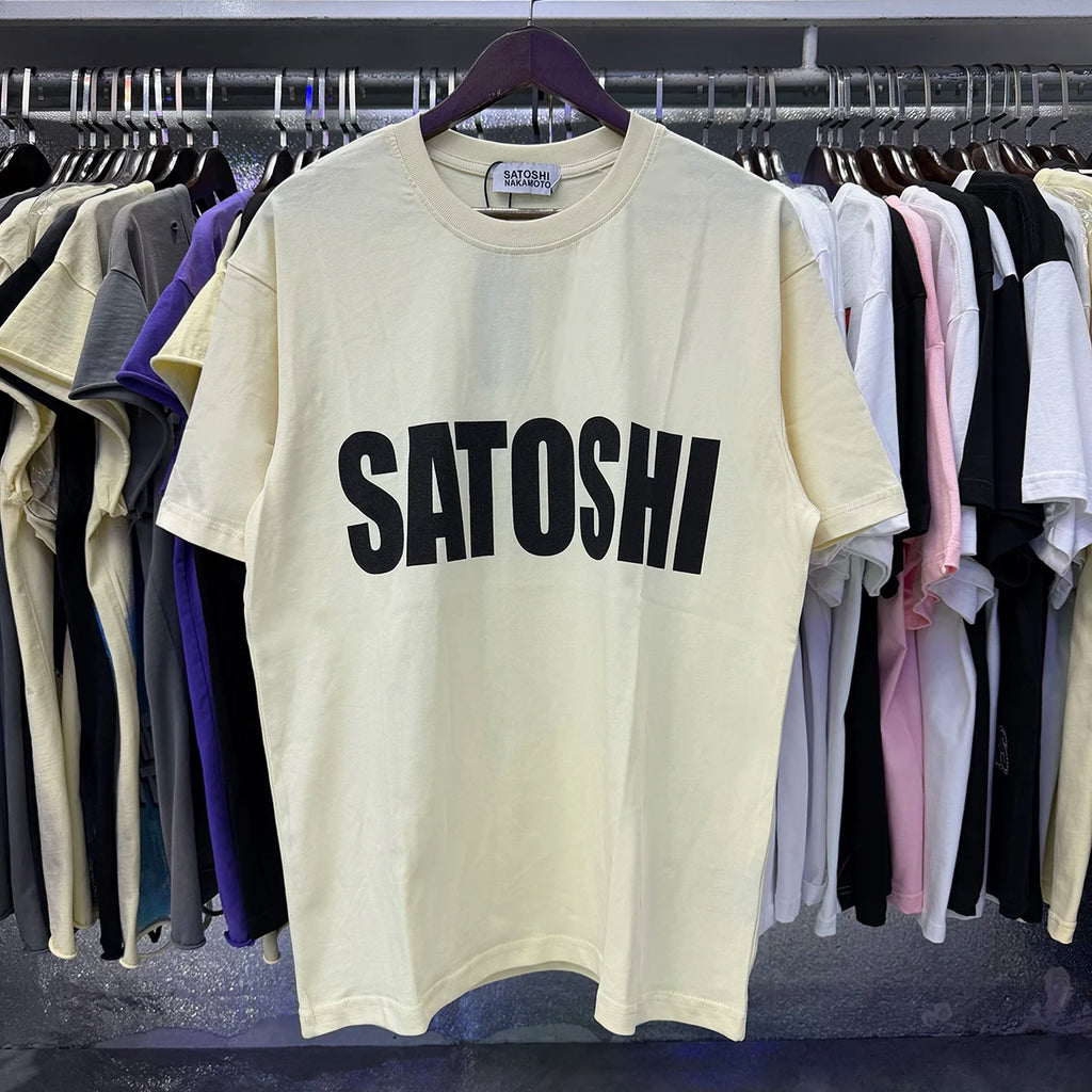 Summer Street Satoshi Nakamoto T-shirt Men's Women's Loose Lettered Logo Printed Cotton Short Sleeve - Matrix-studios.com