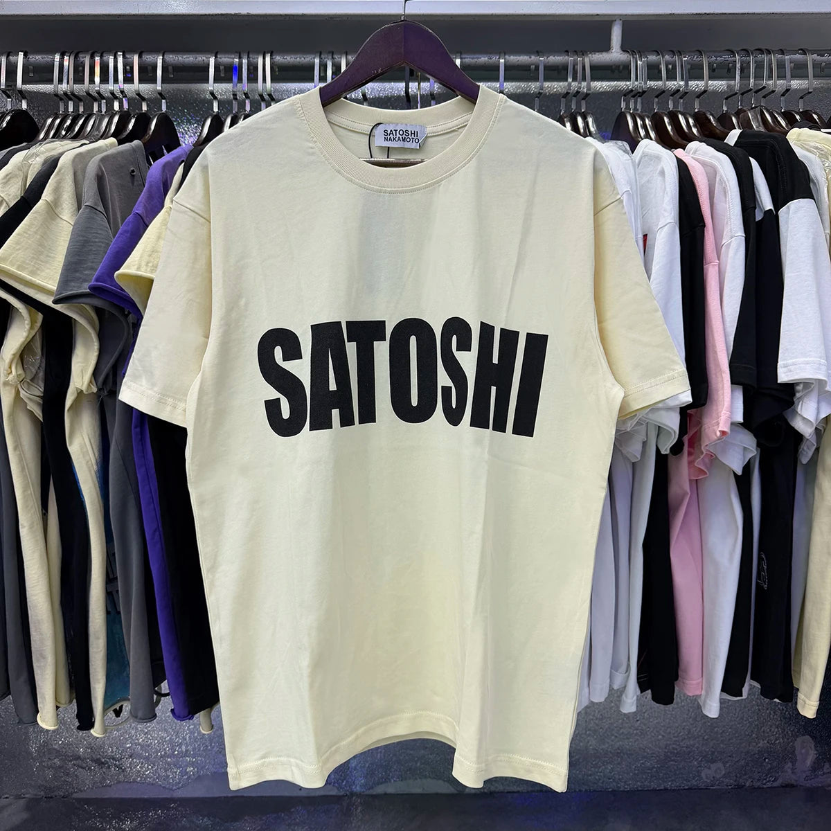 Summer Street Satoshi Nakamoto T-shirt Men's Women's Loose Lettered Logo Printed Cotton Short Sleeve - Matrix-studios.com
