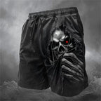 Fashion Horror Skull Pattern Beach Shorts For Men Fashion Summer 3D Printed Swim Trunks Loose Streetwear Hip Hop Short Pants