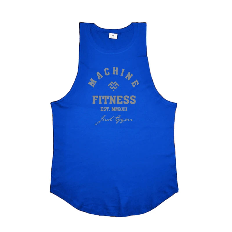 MACHINE FITNESS JUST GYM Bodybuilding Tank Top Mens Workout Vest Cotton Sleeveless shirt Jogger clothing Muscle Stringer Singlet - Matrix Studios