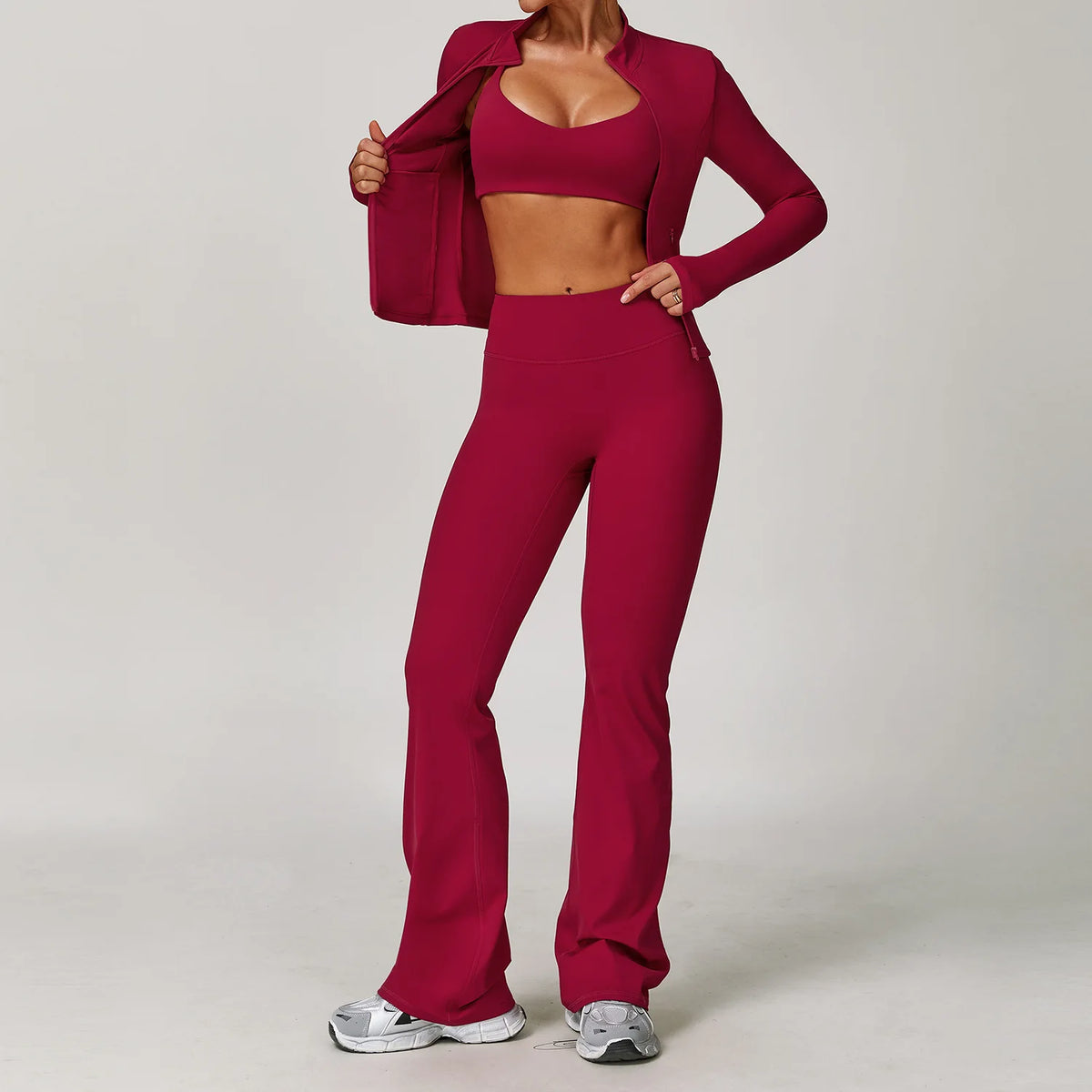 2/3PCS Yoga Suit Sports Set Gym Set Women Tracksuit Running Workout Clothes Long Sleeve Sports Bra Athletic Wear Yoga Clothing - Matrix-studios.com