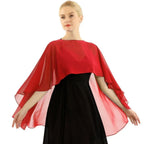 Solid Color Loose Fit Chiffon Cover Up Transparent Cloak Sheer Shawl Top Bohemian Elegant Chiffon Sunscreen Outerwear Party - Matrix Studios