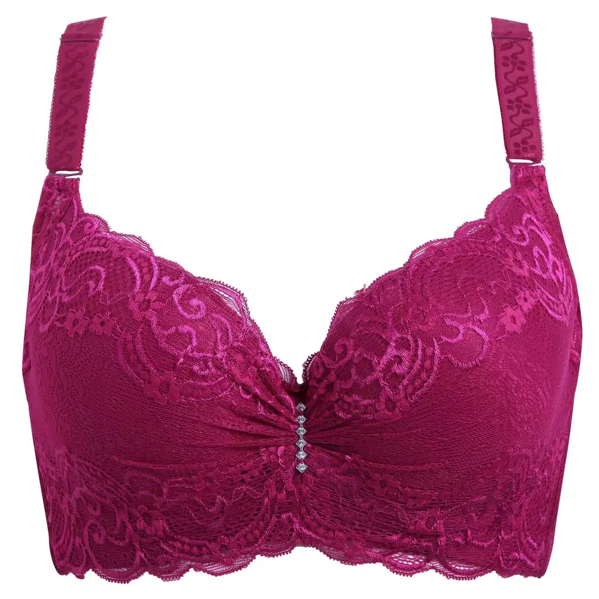 Plus Size Female Lace Bra Thin Bralette 80-105 C/D Cup Push Up Brassiere Widening Side 4-Row Button Bras Absorbs Sweat Underwear - Matrix Studios