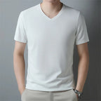 2026 Men's New Waffle V Neck Short Sleeved T-shirt Summer Comfortable Top - Matrix Studios