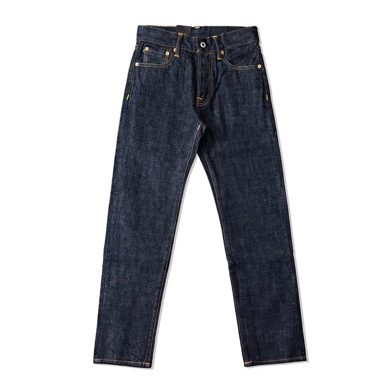 Red Tornado 16oz Slim Straight Fit Jeans Rinsed Pink Selvedge Denim Straight Leg Pants - Matrix Studios