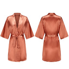 Women's Pure Short Silky Robes Bridesmaid Bride Party Satin Robes Sleepwear