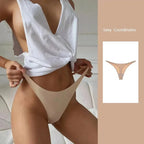 1-6pcs Seamless Panties Ice Silk Seamless Panties For Women Soft Thin Thongs Woman Satin Underwear Female Bikini String Panties - Matrix Studios