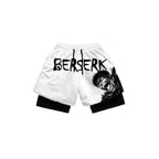 Y2K Summer Men Streetwear Anime Berserk Oversize Active Athletic Gym Short Pants Training Fitness Workout Track Shorts Clothes