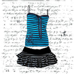 Millennial Style Y2K Skull Lace Bow Striped Halter Top Punk Goth Harajuku Style Top Summer Spice Girls Aesthetic Slim Streetwear - Matrix-studios.com