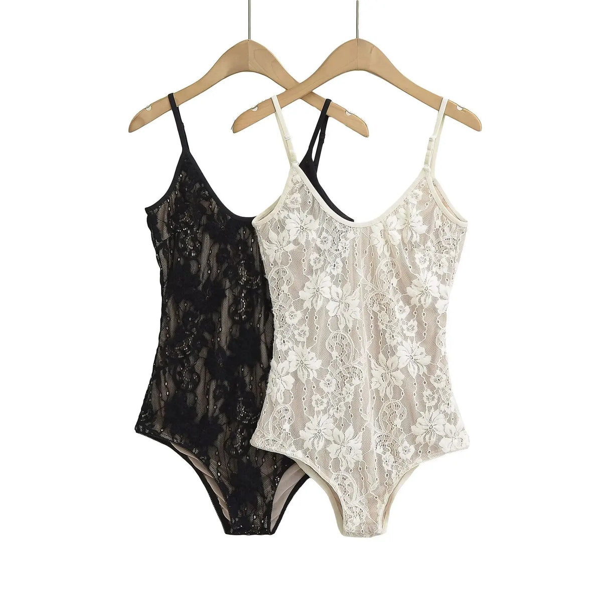 Sexy See Through Lace With Lining Backless Spaghetti Strap Bodysuit Woman Sling Tight Short Jumpsuit Slim Fit Rompers Playsuits - Matrix-studios.com