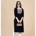 Muslim Kurt Women's Fashionable And Comfortable Dress With Flowers Straight Tube And National style Abito Donna Musulmana - Matrix-studios.com