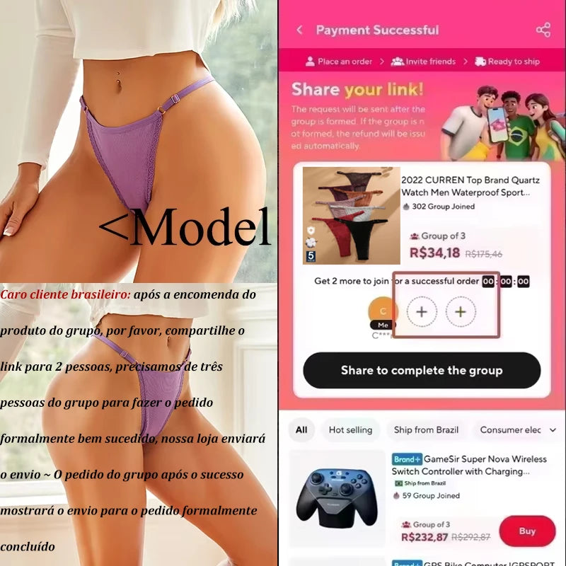 FINETOO 5PCS/Set Sexy G-string Panties Cotton Women's Underwear  Adjustable Waist Girl Female Pantys Bikini Lady Thongs Lingerie - Matrix Studios
