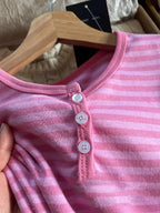 Pink Striped Slim Long Sleeve Tees Women Spring Casual Cotton O-neck Tshirt New Tops Clothes Sweet Cute  Vintage T-shirts Y2K - Matrix-studios.com