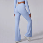 Women High Waist Flared Leggings Gym Fitness Yoga Pants Workout Runing Sport Leggings Women's Control Tummy Yoga Wide Leg Pants - Matrix-studios.com
