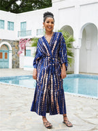 Long Kimono Swimsuit Cover up for Women Stylish Tie Dye Open Front Beach Outfits Bathing Suit - Matrix Studios