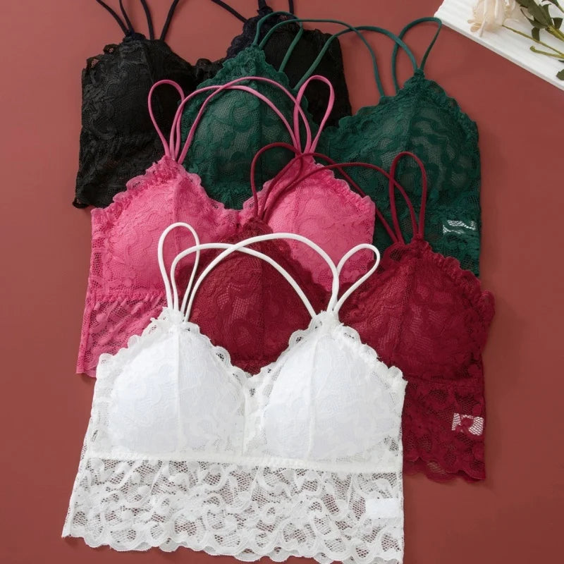 Women's Lace Non-wire Bra And Panties Set Transparent Low Rise Briefs Ultra-thin Comfort Underwear Female Bralette Lingerie Set - Matrix-studios.com