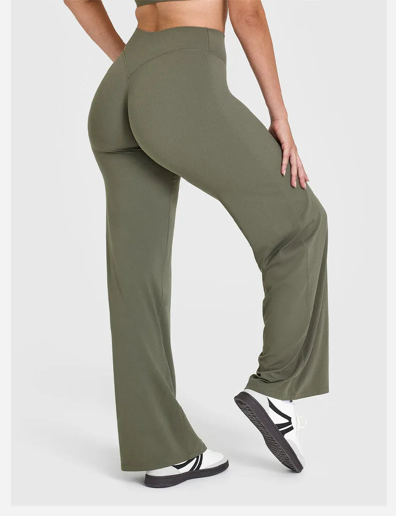 Womens Straight Leg Pants – High Waisted Wide Leg Yoga Pants Breathable Loose Baggy Sweatpants for Gym Running Casual Wear - Matrix-studios.com
