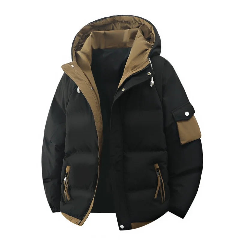 male Outerwear hooded jacket Men's winter loose jacket Cotton coat man fashion  parkas Men windproof thick warm Down Jacket - Matrix Studios