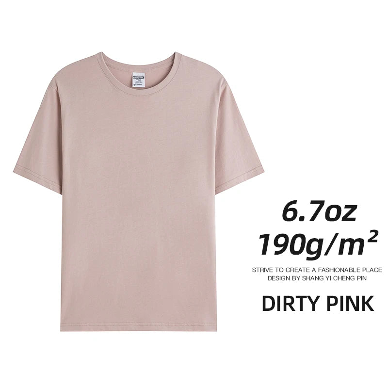 6.7oz 190gsm Combed Cotton Tees Tshirts Mens Solid Tops Woman Male Custom Team Uniform Class Clothes Summer Brand Customization - Matrix Studios