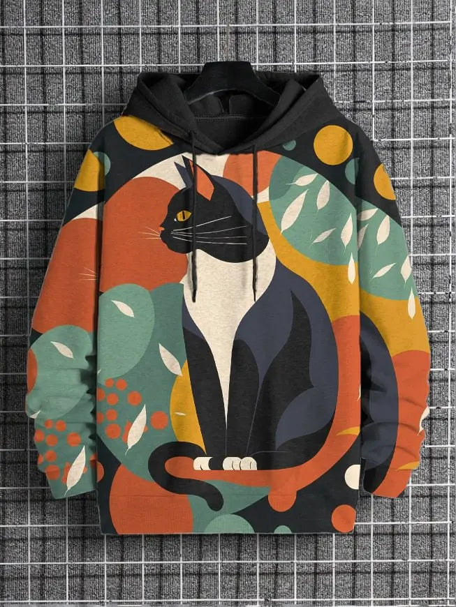 2026 Men's Hoodies Funny Cat Dinosaur UFO Art 3D Printed Cartoon Sweatshirt Men Women Tracksuit Oversized Casual Street Y2k Coat - Matrix Studios