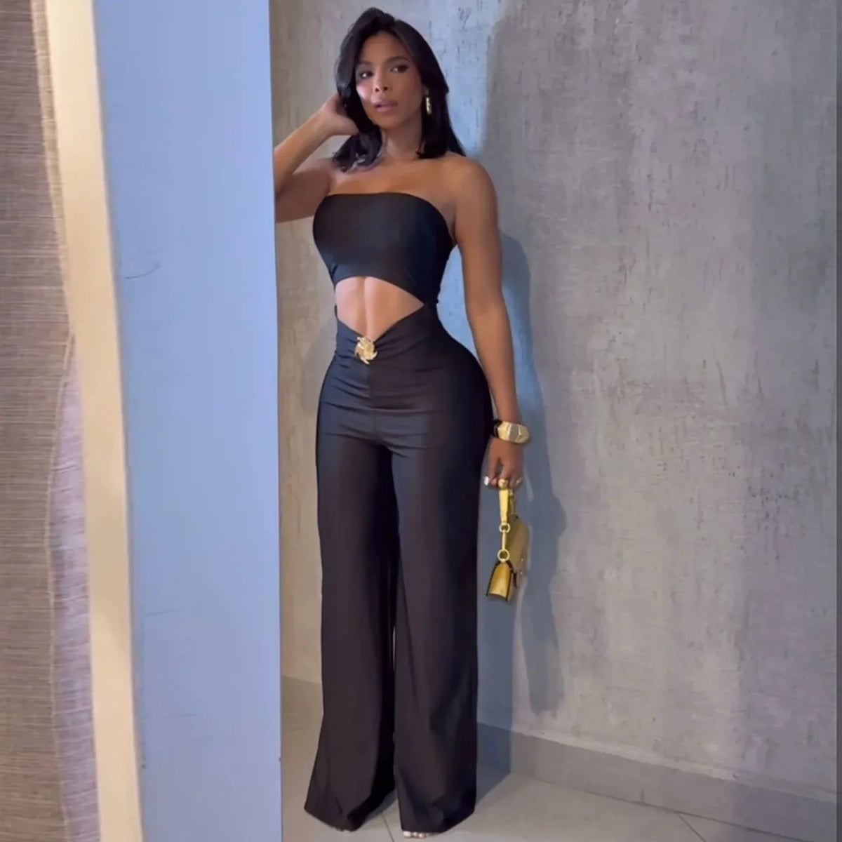 FAGADOER Sexy Hollow Out Bodycon Jumpsuit for Women Solid Color Sleeveless Backless Rompers Female Streetwear Overalls 2025 New - Matrix Studios