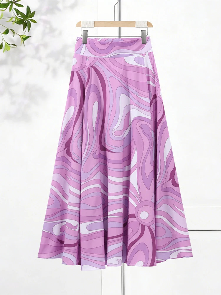 Loose Printed Shirt Skirt Suits Women Beach Irregular Full Sleeve Top Female Sets 2026 Fashion Summer Long Skirt Ladies Outfits - Matrix-studios.com