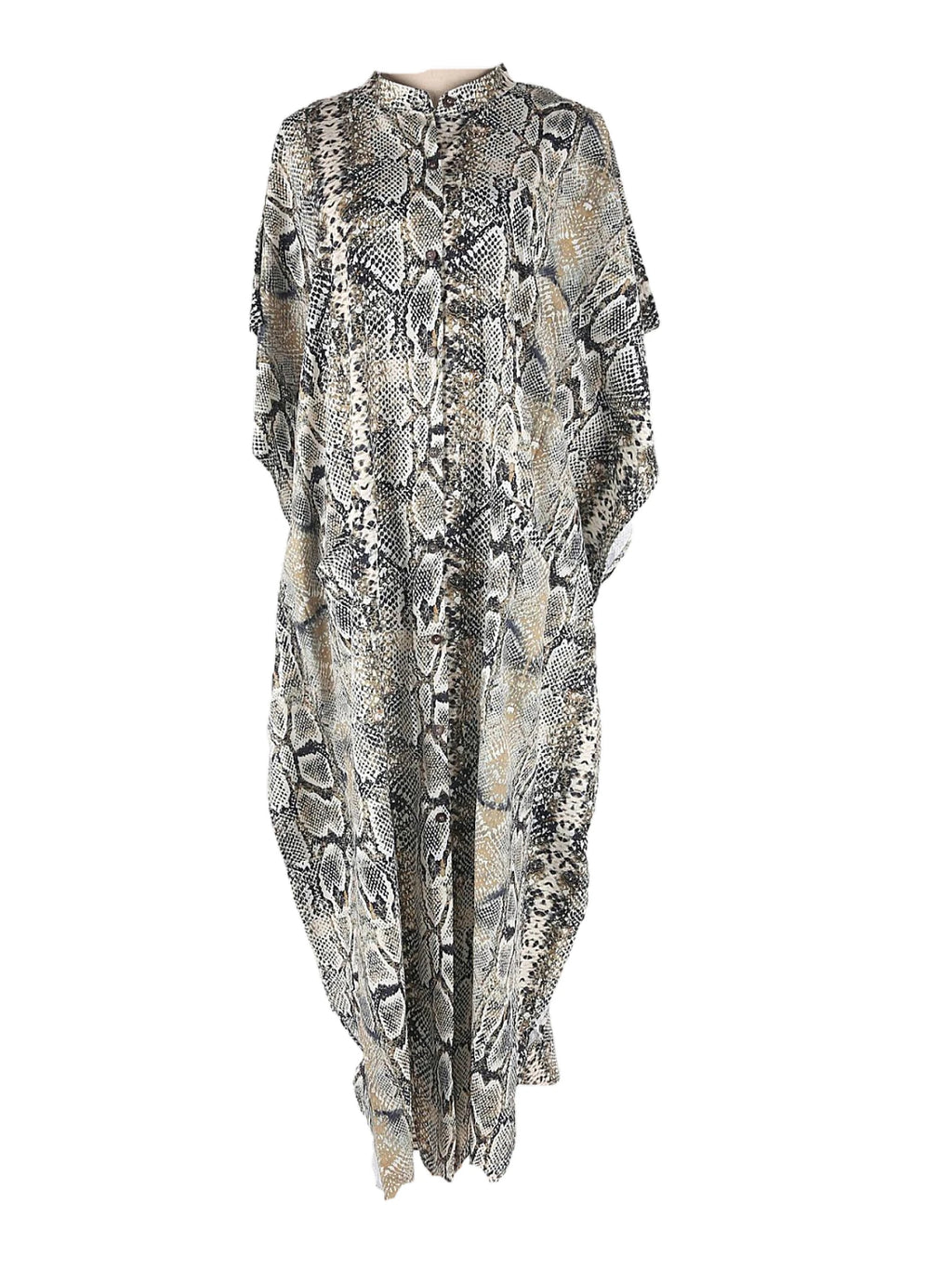 Bohemian Print Beach Cover-Up | Button-Front Shirt-Style Kaftan Robe – Perfect for Bikini Resort Vacations - Matrix Studios