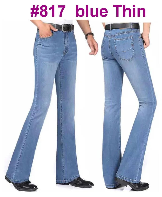 Men's Flare Jeans Mid-Rise Elastic Flare Jeans Fashion Men Flare Jeans Men's Denim Pants Multiple Color Size 26-40 - Matrix Studios