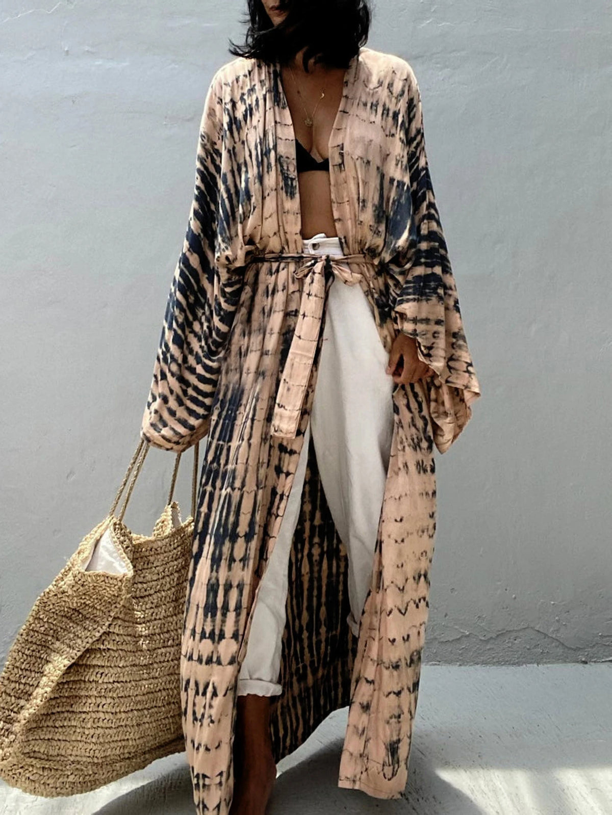 Women's Summer Kaftan Robe Cardigan Ethnic Style Printed Kimono Beach Vacation Casual Loose Large Size Cardigan Bikini Swimsuit - Matrix Studios